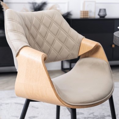 Обеденный стул Mebel Elit DAKOTA Welur Бежевый ME.DAKOTA/BZ/D/V/K фото - 8