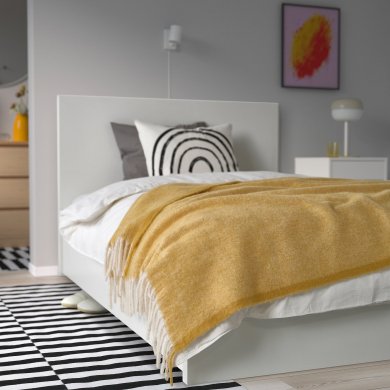 IKEA Плед KLIPPOXEL 130х170 см Жовтий (ИКЕА КЛИППОКСЕЛЬ) 60584626 фото - 3