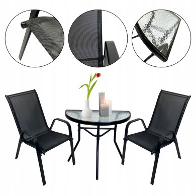 Комплект садових меблів Kontrast LIPARI MINORKA Чорний - 2 Комплект садових меблів Kontrast LIPARI MINORKA Чорний 5.05.21132 фото - 2