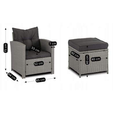 Комплект садовой мебели Mebel Elit COLORADO Серый ME.COLORADO/P/RT/OGR/ZES фото - 10