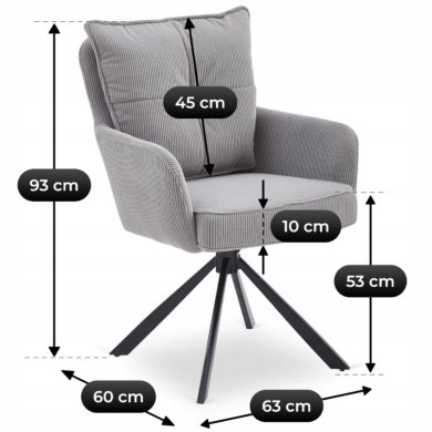 Обеденный стул поворотный Mebel Elit CITY Velvet Серый ME.CITY/P/SZTR/K фото - 7