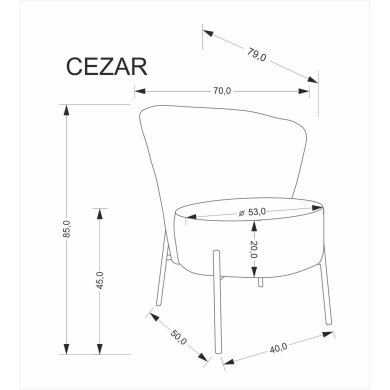 Крісло м'яке Halmar CEZAR Бежевий V-CH-CEZAR-FOT-BEŻOWY фото - 12