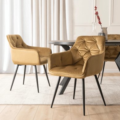 Обеденный стул Mebel Elit MODESTO Welur Горчичный ME.MODESTO/BR/CZ/V/K фото - 5