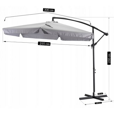 Садовый зонт с чехлом Mebel Elit AKRON 255 см Светло-серый ME.AKRON/JP/T/OGR/PAR фото - 12