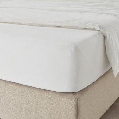 Простирадло на резинці DVALA 90х200 см Білий - 11 IKEA Простирадло на резинці DVALA 90х200 см Білий (ИКЕА DVALA) 00357226 фото - 11
