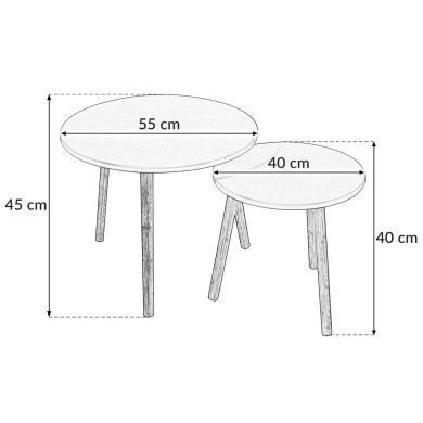Комплект журнальных столов Kontrast SK122D 2 шт Белый 6.06.15192 фото - 6