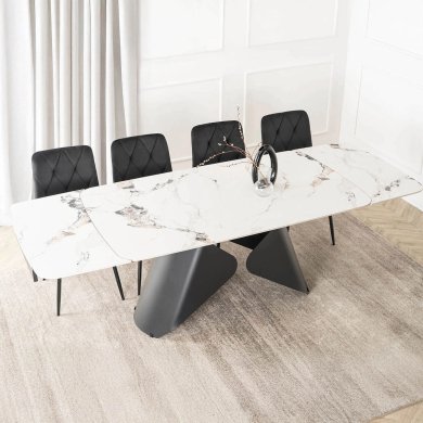 Раскладной обеденный стол Mebel Elit VERONA Marmur Белый ME.VERONA/B/CZ/CER/S160-220 фото - 4