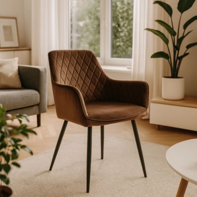 Обідній стілець Mebel Elit BRESSO Welur Коричневий ME.BRESSO/BR/CZ/V/K фото - 5