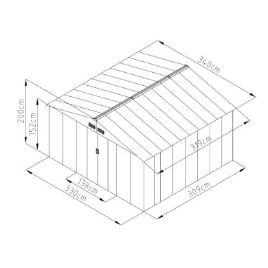 Садовий будиночок Corciano M-E 340x319x200 см Сірий 5901721058200 фото - 10