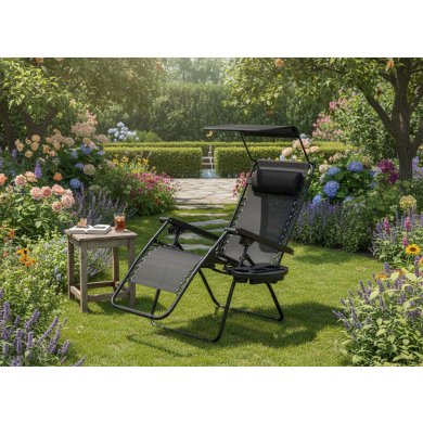 Складаний шезлонг Garden Line LEZ9962 Чорний LEZ9962 фото - 10