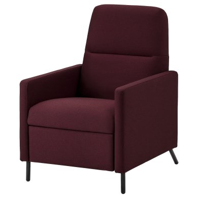 IKEA Крісло м'яке розкладне з реклайнером GISTAD Темно-червоний (ИКЕА ГИСТАД) 40466389