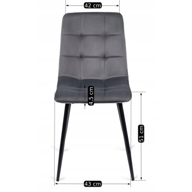 Обеденный стул Mebel Elit PERU Welur Серый ME.PERU/P/V/K фото - 5