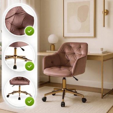Офисное кресло Mebel Elit KONOR Welur Розовый ME.KONOR/R/ZL/V/FO фото - 9