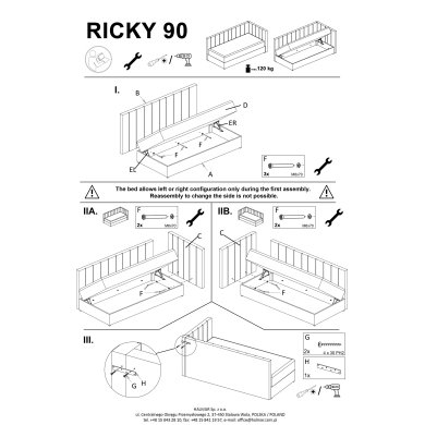 Кушетка Halmar RICKY 90х200 см Бежевий V-PL-RICKY_90-LOZ-BEŻOWY фото - 6