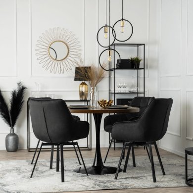 Обідній стілець поворотний Mebel Elit LUNA Welur Чорний ME.LUNA/CZ/V/K фото - 7