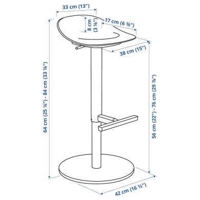 IKEA Барний табурет JANINGE Білий (ИКЕА JANINGE) 70246089 фото - 11