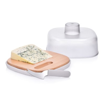 Ємність для зберігання сиру з ножем Duka Skydd | Прозорий / Білий / Бук - 4 Ємність для зберігання сиру з ножем Duka Skydd | Прозорий / Білий / Бук 1218719 фото - 4