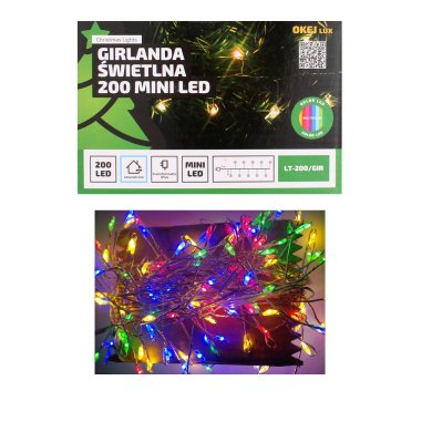 Новогодняя гирлянда Chomik 200 LED 5 м Микс OKE5433