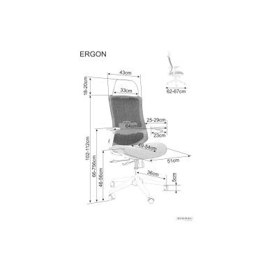 Офісне крісло Signal ERGON Чорний OBRERGONC фото - 2