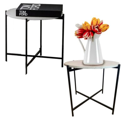 Журнальный стол Meven TERRAZZO BIG Белый - 4 Журнальный стол Meven TERRAZZO BIG Белый MV-8396-TERRAZZO70CM фото - 4