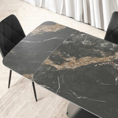 Раскладной обеденный стол Mebel Elit VERONA Marmur Черный ME.VERONA/CZZL/CZ/CER/S160-220 фото - 9