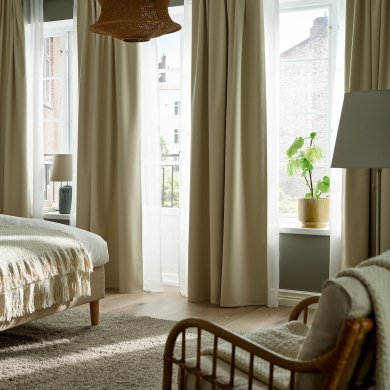 IKEA Шторы KORGMOTT 145x300 см 2 шт Бежевый (ИКЕА КОРГМОТТ) 50597158 фото - 4