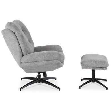 Кресло мягкое поворотное с подставкой Mebel Elit FREMONT Серый ME.FREMONT/P/CZ/T/FW фото - 6