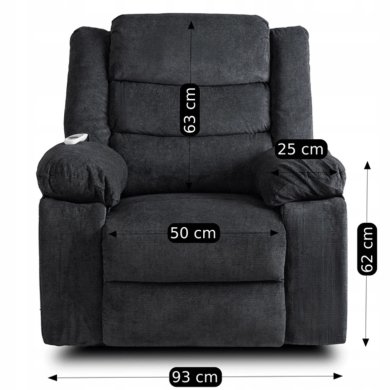 Кресло мягкое раскладное с реклайнером Mebel Elit JASPER Черный ME.JASPER/CZ/T/FW фото - 14