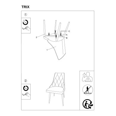Обідній стілець Signal Trix B Velvet Синій TRIXBVCGR фото - 2
