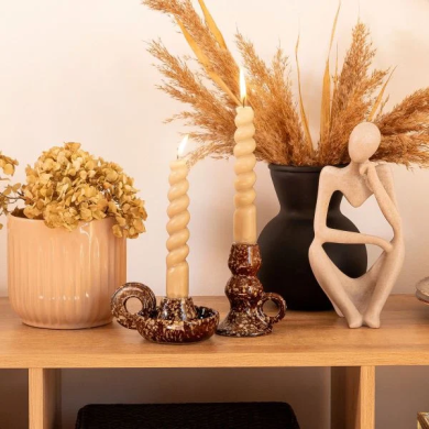 Свічник Homla ROLO 13x10x6 см | Коричневий 218162 фото - 3