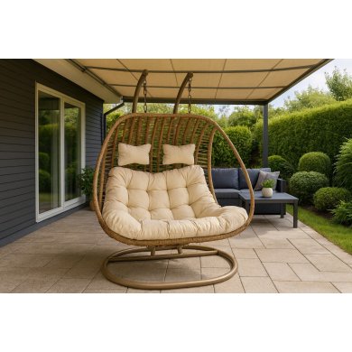 Підвісне крісло-кокон Garden Line SURI Коричневий FAT9996 фото - 3