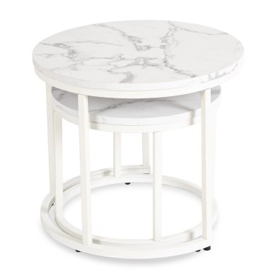 Комплект журнальних столів Mebel Elit JOE Marmur 2 шт Білий ME.JOE/BM/B/L фото - 5