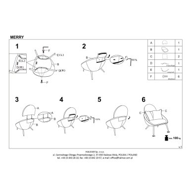 Кресло мягкое Halmar MERRY Кремовый - 14 Кресло мягкое Halmar MERRY Кремовый V-CH-MERRY-FOT-KREMOWY фото - 14