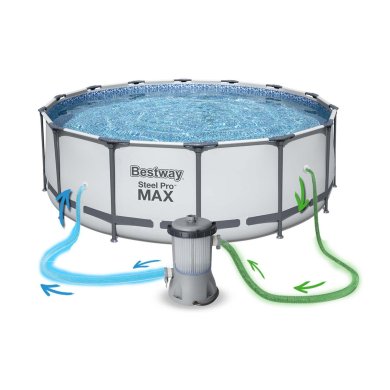 Каркасний басейн Bestway 5612X STEEL PRO MAX 427x122 см Білий - 8 Каркасний басейн Bestway 5612X STEEL PRO MAX 427x122 см Білий 5612X фото - 8