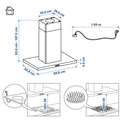 IKEA Вытяжка потолочная SVAVANDE (ИКЕА СВАВАНДЕ) 40389089 фото - 11