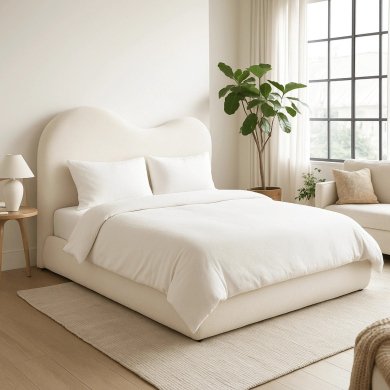 Кровать Mebel Elit TALINN Boucle 180x200 см Кремовый ME.TALINN/180/KR/TB/LOZZPOJ