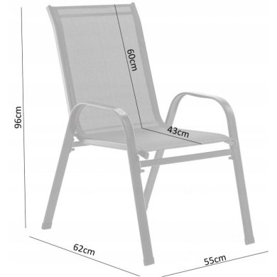 Комплект садових стільців Garden Line NEO3685 2 шт Чорний NEO3685 фото - 6