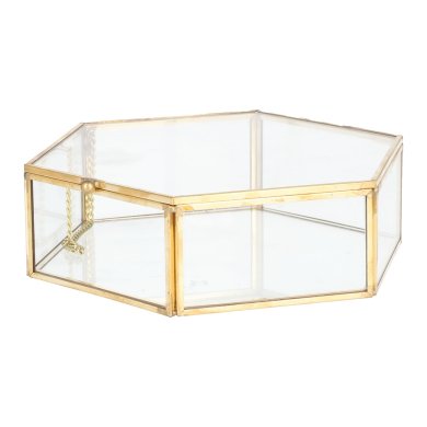 Шкатулка Homla GRAZIA 17x16x5 см | Золотий / Прозорий 163141