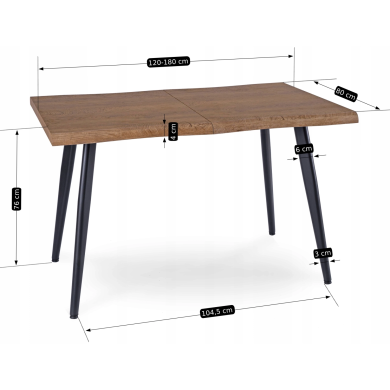 Раскладной обеденный стол Mebel Elit LEVIS Дуб - 13 Раскладной обеденный стол Mebel Elit LEVIS Дуб ME.LEVIS/D/CZ/S фото - 13