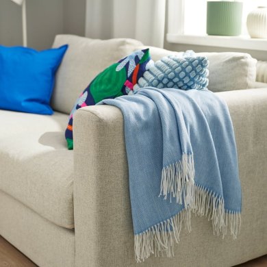 IKEA Плед HOLMVI 120x160 см Синий (ИКЕА ХОЛЬМВИ) 10604684 фото - 3