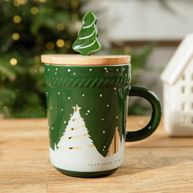 Кружка Homla TREE TIME 280 мл | Зеленый / Принт - 2 Кружка Homla TREE TIME 280 мл | Зеленый / Принт 159982 фото - 2