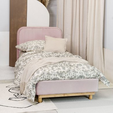 Кровать Homla KARALIUS Welur 90x200 см Розовый 207721