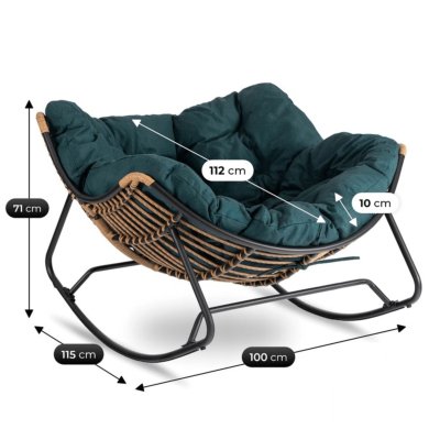 Кресло-качалка мягкое Mebel Elit ELTON Зеленый ME.ELTON/Z/T/FW фото - 7