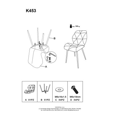 Обеденный стул Halmar K-453 Корица - 11 Обеденный стул Halmar K-453 Корица V-CH-K/453-KR-CYNAMONOWY фото - 11
