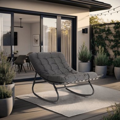 Кресло-качалка мягкое Mebel Elit AURORA Серый - 9 Кресло-качалка мягкое Mebel Elit AURORA Серый ME.AURORA/P/T/FW фото - 9