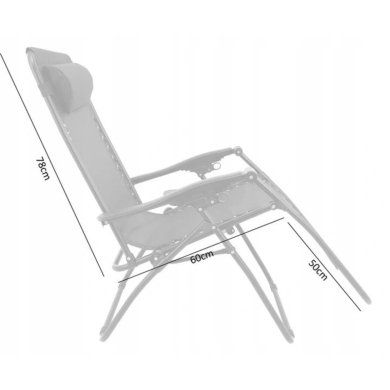 Складаний шезлонг Garden Line LEZ5934 Чорний - 8 Складаний шезлонг Garden Line LEZ5934 Чорний LEZ5934 фото - 8