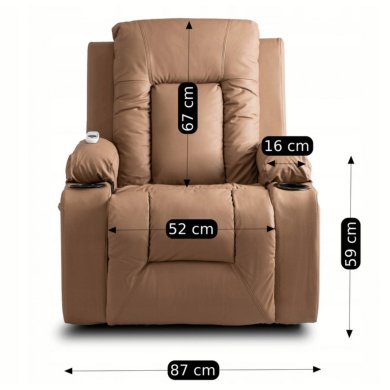 Кресло мягкое раскладное массажное с реклайнером Mebel Elit BOX Коричневый ME.BOX/KAR/E/FW фото - 18