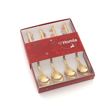 Набор десертных ложек Homla BLANE 4 шт Золотой - 5 Набор десертных ложек Homla BLANE 4 шт Золотой 210681 фото - 5