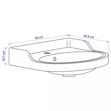 Раковина RUTSJON 50x44 см Білий - 2 IKEA Раковина RUTSJON 50x44 см Білий 40545396 фото - 2