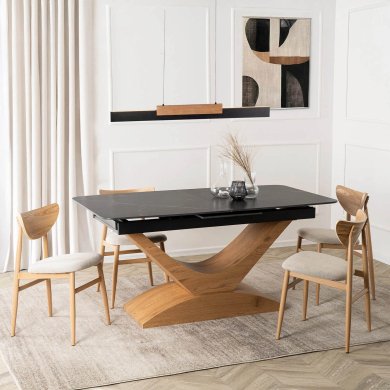 Раскладной обеденный стол Mebel Elit ALICANTE Marmur Черный ME.ALICANTE/CZ/D/S160-200 фото - 5